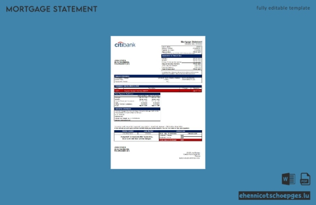 Beispiel eines Hypothekenkontoauszugs der französischen Citibank